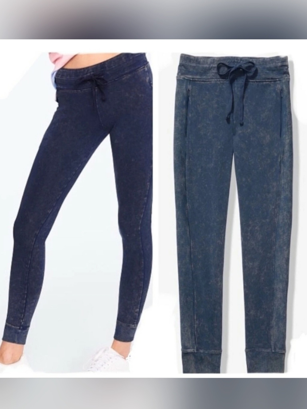 PINK Victoria's Secret Washed Navy Drawstring Joggers